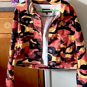 V.I.P Denim orange and black army jacket